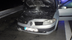 Kroměřížské hasiče zaměstnal požár auta na dálnici